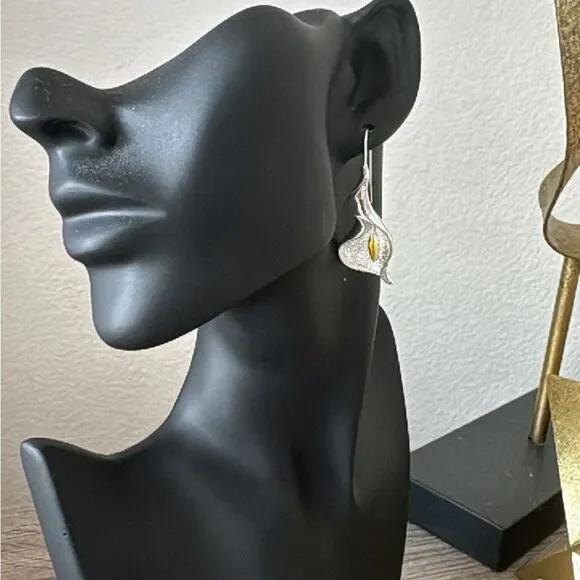 Bohemian flower earrings A425 - Picture 3 of 3